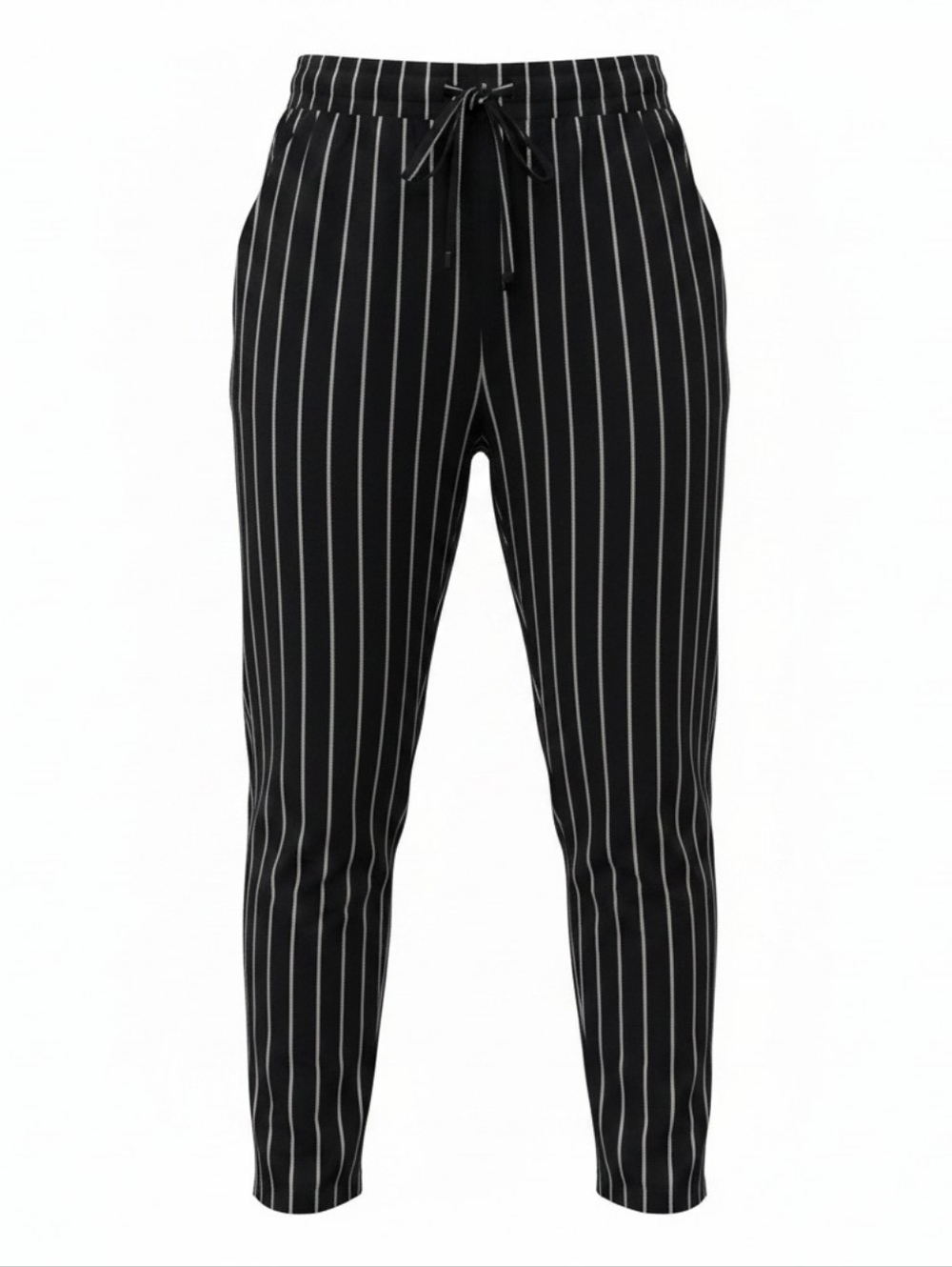 Dex Black Pinstripe Women’s Drawstring Pants, Size 3X